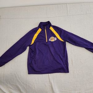 Los Angeles Lakers Sweater Youth Large Purple Yellow 1/4 Zip G-III By Carl Banks